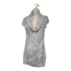 Decree Gray Lace Print Cowl Neck Dress Size Large